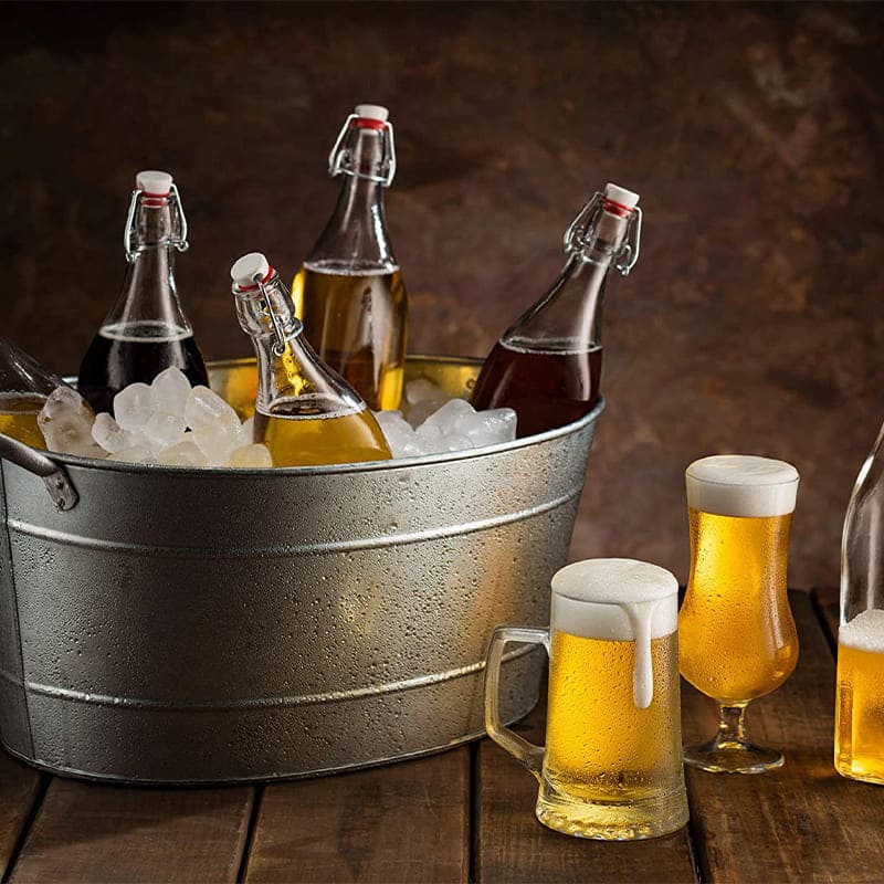 Flip Top Bottle Glass Bottle | Set of 3