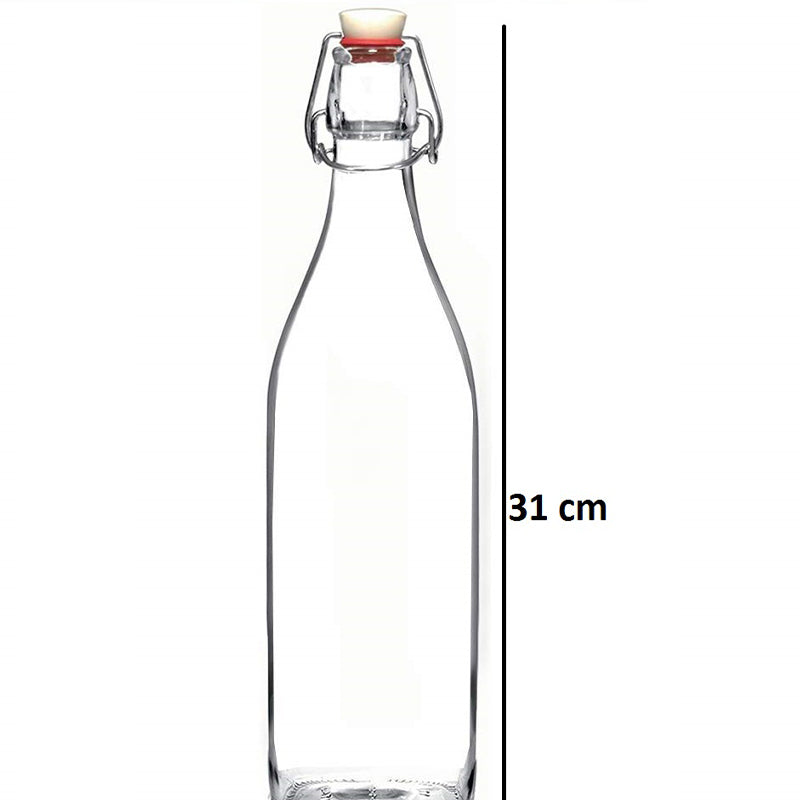 Flip Top Bottle Glass Bottle | Set of 3