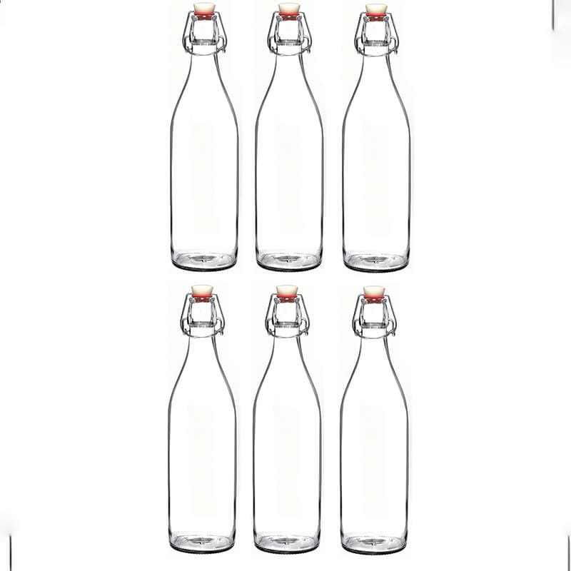 Flip Top Bottle Glass Bottle | Set of 3