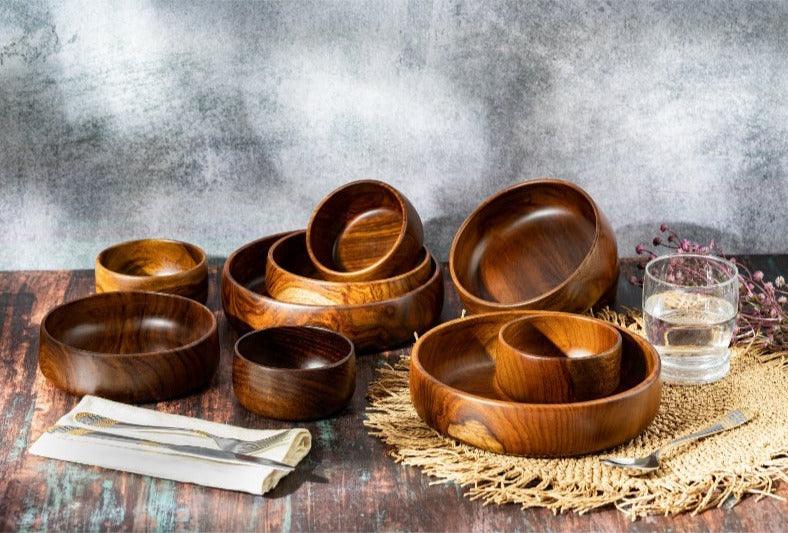 Baro Medium Wooden Bowls | Multiple Sets
