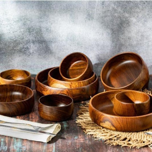 Baro Medium Wooden Bowls | Multiple Sets