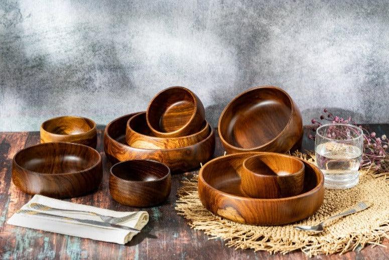 Baro Large & Small Wooden Bowls Combo | Multiple Sets