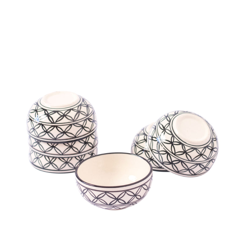 Aliana Ceramic Handcrafted Serving Bowls | Set Of 6