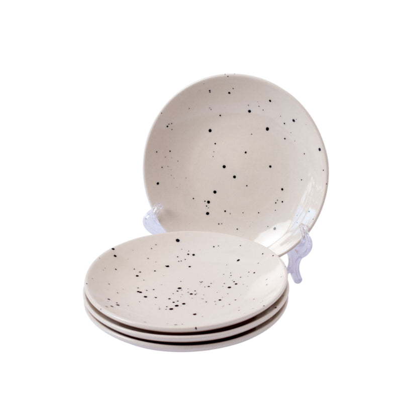 Aphrpodite Ceramic Glossy Handcrafted Quarter Plates | Set Of 4