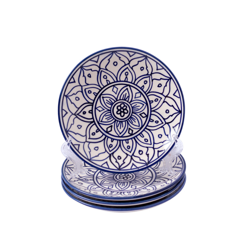 Bernise Ceramic Glossy Handcrafted Quarter Plates |Set Of 4