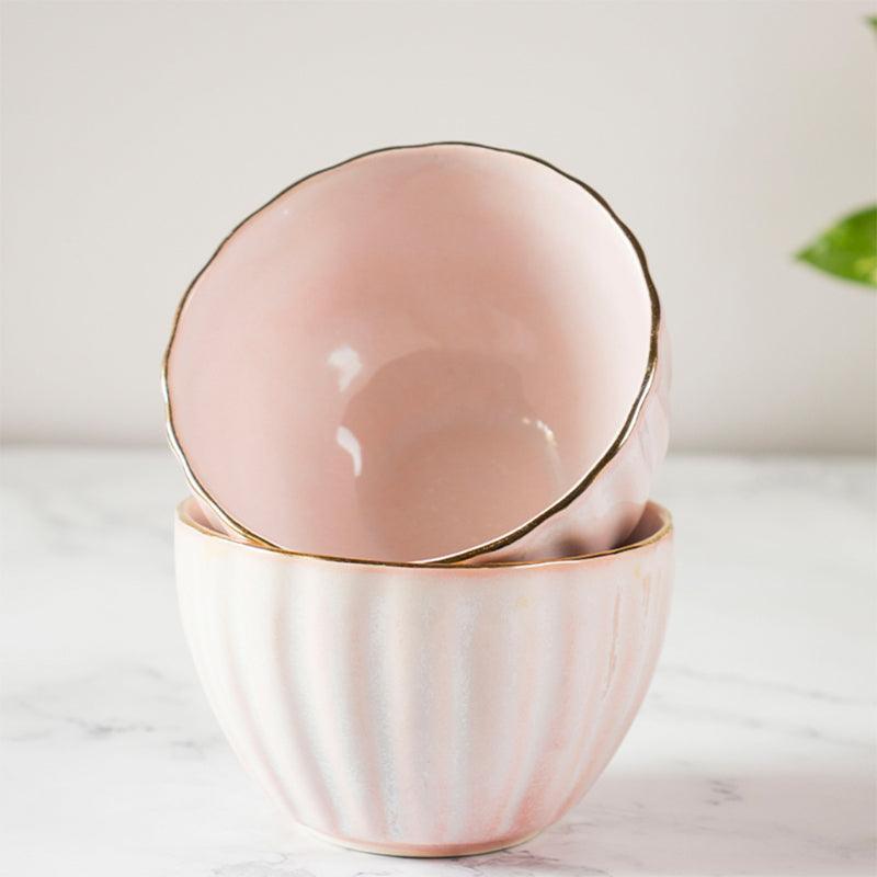 Blush Stoneware Bowls |Set of 2