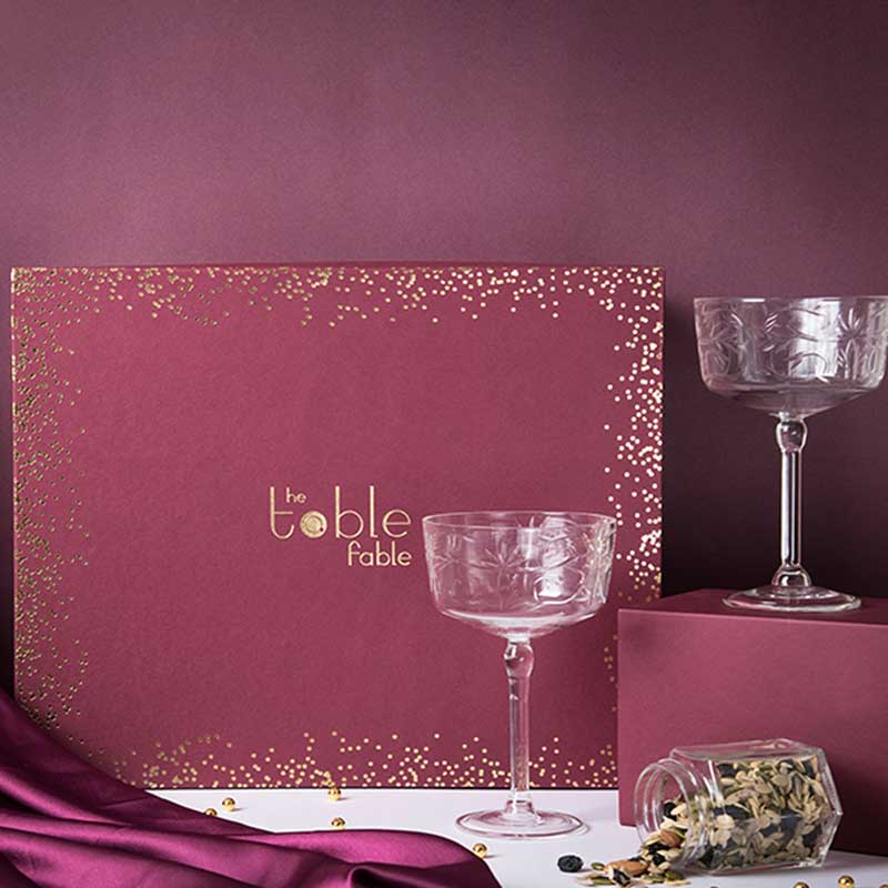 Elegant Aylin Glasses & Gourmet Trail Mix Gift Set – Handcrafted in India
