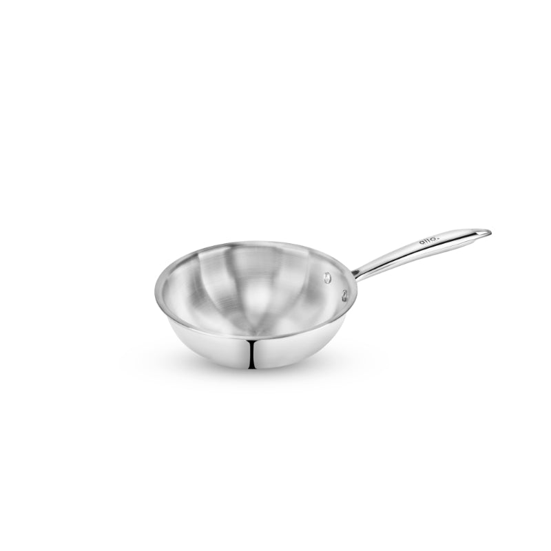 Allo Dallas CookSafe Triply Stainless Steel  Wok  |Non Toxic | 1.2L, 1.5L, 2L, 2.7L, 3.7L, 4.5L