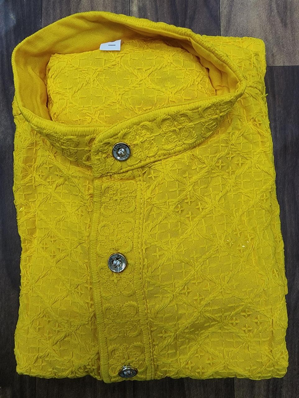 Kid's Wear Rayon With Sequence Work Kurta Pajama Set