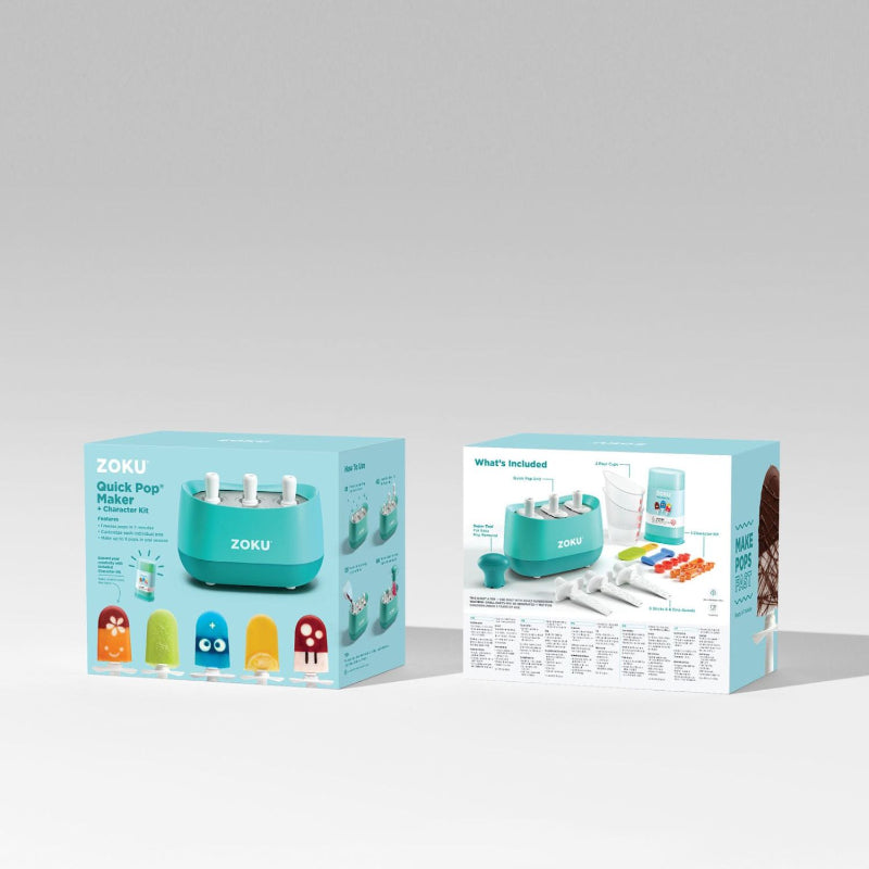 Blue Quick Ice Pop Maker with 3 Popsicle Molds