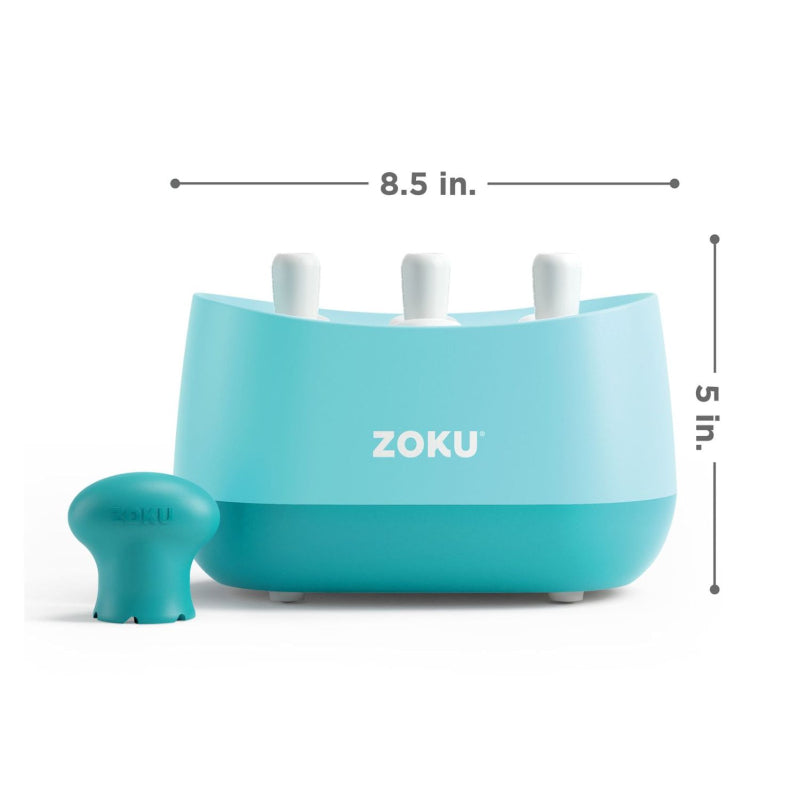 Blue Quick Ice Pop Maker with 3 Popsicle Molds