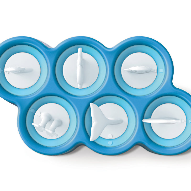 Fish Blue Ice Pop Maker with 6 Popsicle Molds