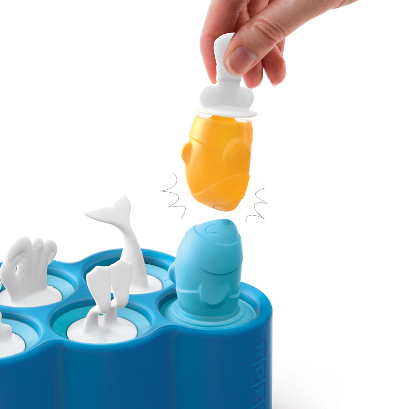 Fish Blue Ice Pop Maker with 6 Popsicle Molds