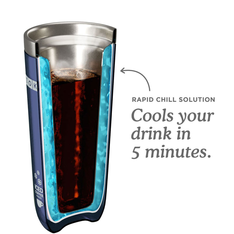 Stainless Steel Grey Iced Coffee Maker with Straw | 325ml