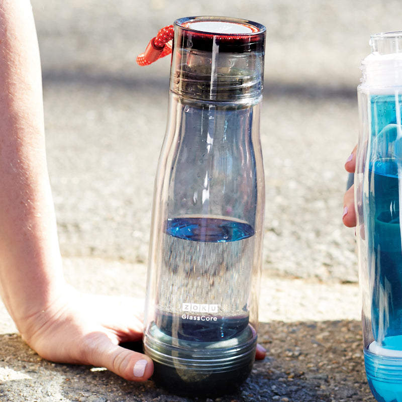 Double Wall Suspended Glass Core Water Bottle | Multiple Colors