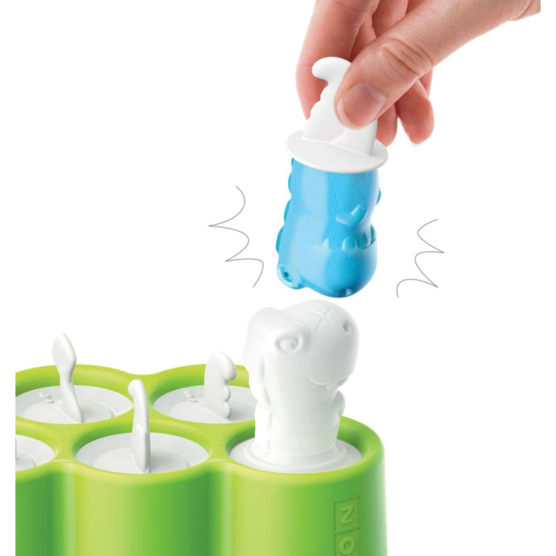 Dinosaur Green Ice Pop Maker with 6 Popsicle Mold