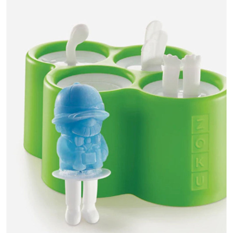 Safari Green Animal Ice Pop Maker with 4 Popsicles Molds