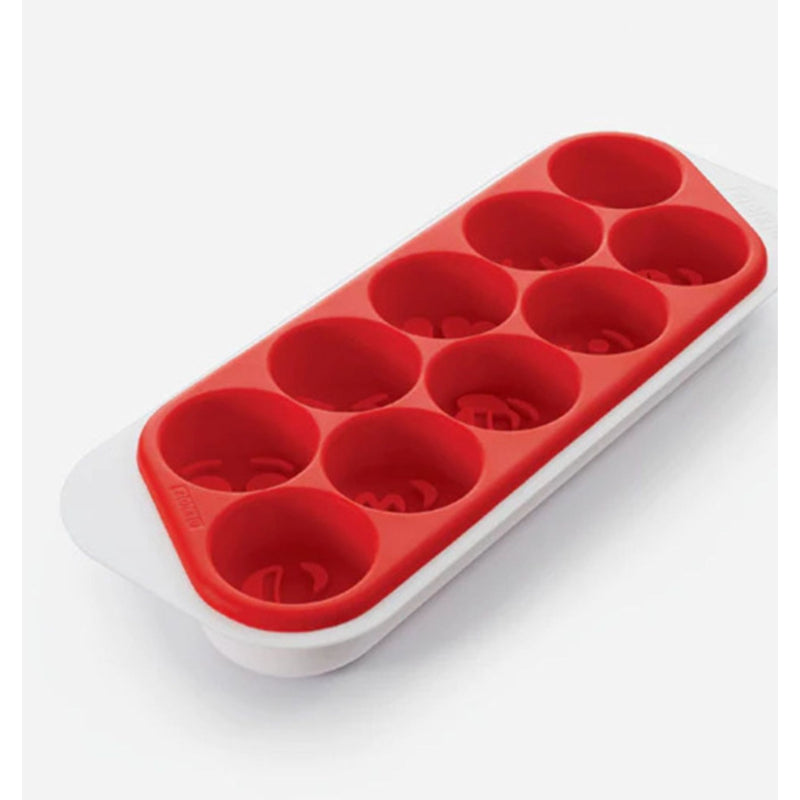 Cool Moji White and Red Silicone Ice Mold Tray