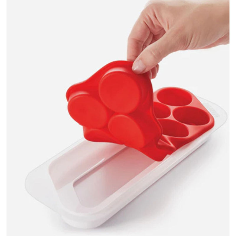 Cool Moji White and Red Silicone Ice Mold Tray
