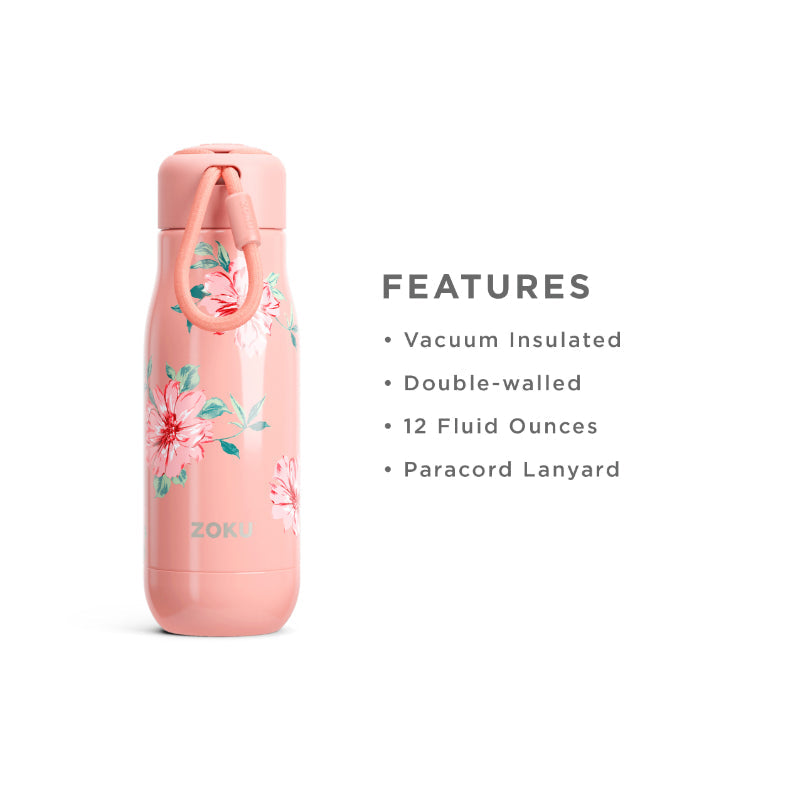 Rose Petal Pink Stainless Steel Vaccum Insulated Water Bottle | 350ml
