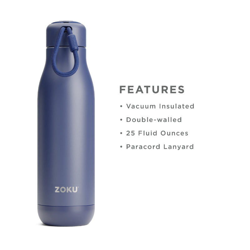 Powder Coated Stainless Steel Vaccum Insulated Water Bottle | 750ml | Multiple Colors