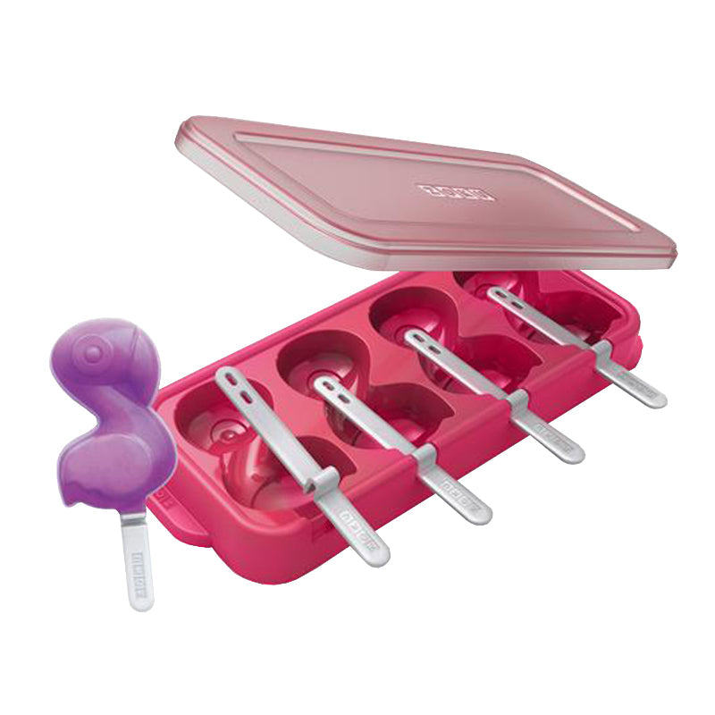 Flamingo Pink Ice Pop Maker Tray with 4 Popsicle Molds