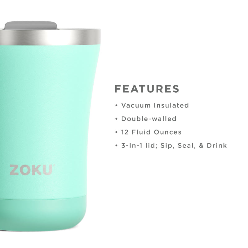 3 in 1 Stainless Steel Vaccum Insulated Tumbler | 350ml | Multiple Colors