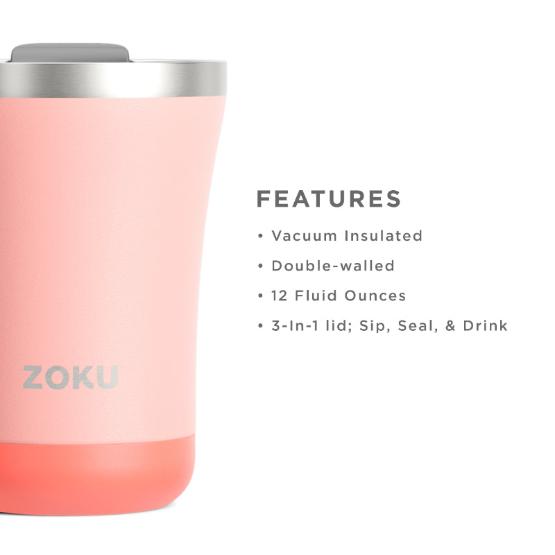 3 in 1 Stainless Steel Vaccum Insulated Tumbler | 350ml | Multiple Colors