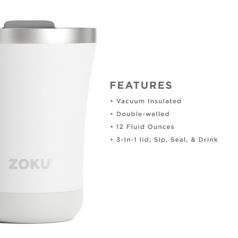 3 in 1 Stainless Steel Vaccum Insulated Tumbler | 350ml | Multiple Colors