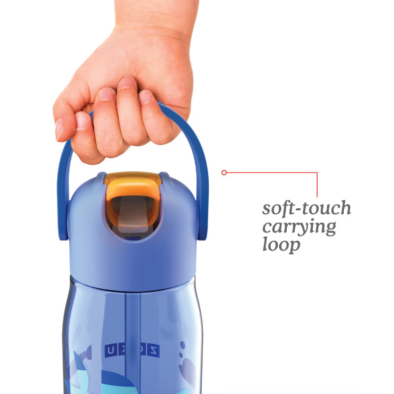 Blue Kids Flip Straw Bottle