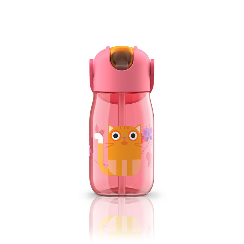 Pink Kids Flip Straw Bottle