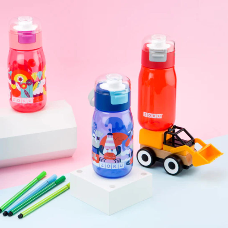 Kids Flip Gulp Bottle with Carrying Cord | 475ml | Multiple Colors