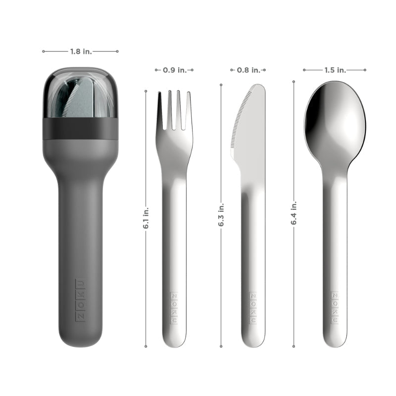 Pocket Stainless Steel Cutlery with Travel Case | Set of 3 | Multiple Colors