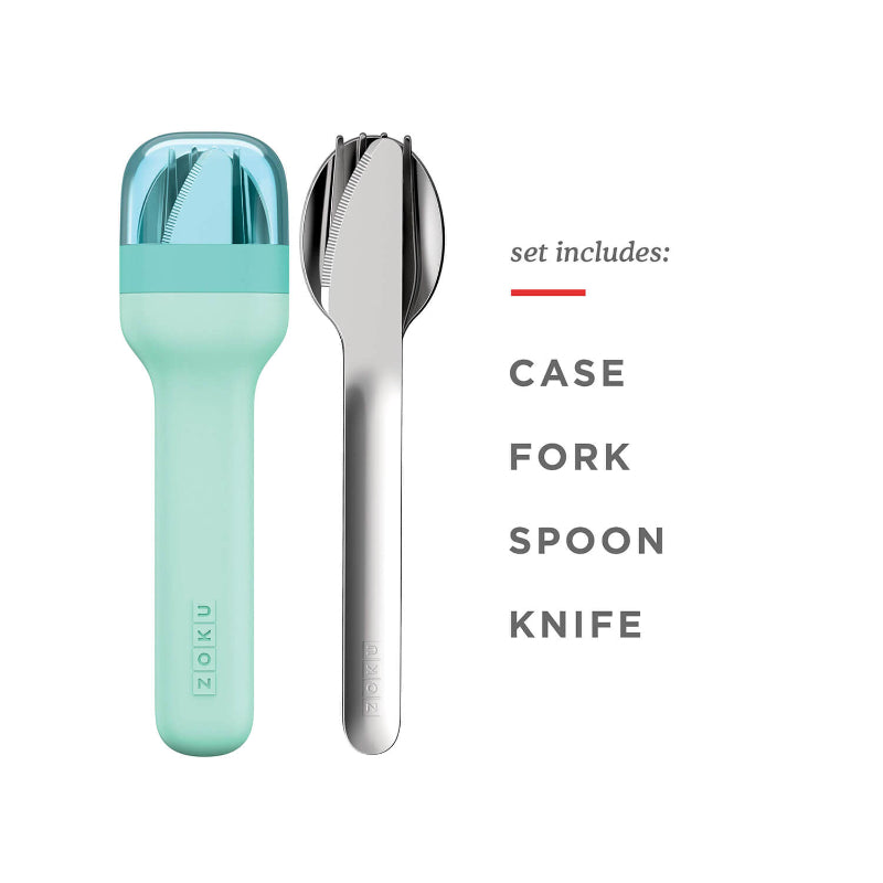 Pocket Stainless Steel Cutlery with Travel Case | Set of 3 | Multiple Colors