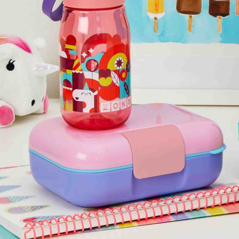 Neat Bento Jr. Kids Pink Lunch Box with Attached Tray and Small Container