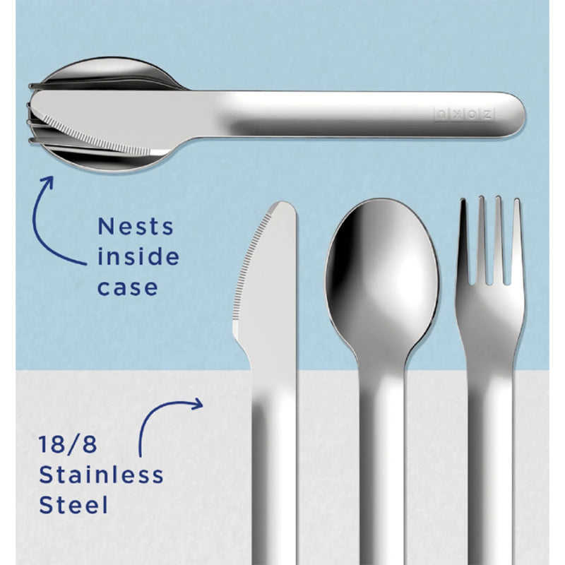 Kitty Kids Pocket Stainless Steel Cutlery with Pink Travel Case