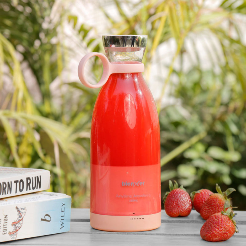 Classic Pink Mini Portable Juicer Blender with Wireless Charging | 350 ml
