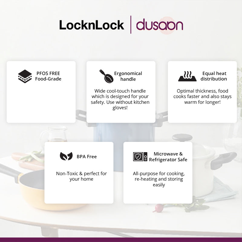 LocknLock Decore Ivory Casserole | Safe for all cooktops |  2.9 Litres