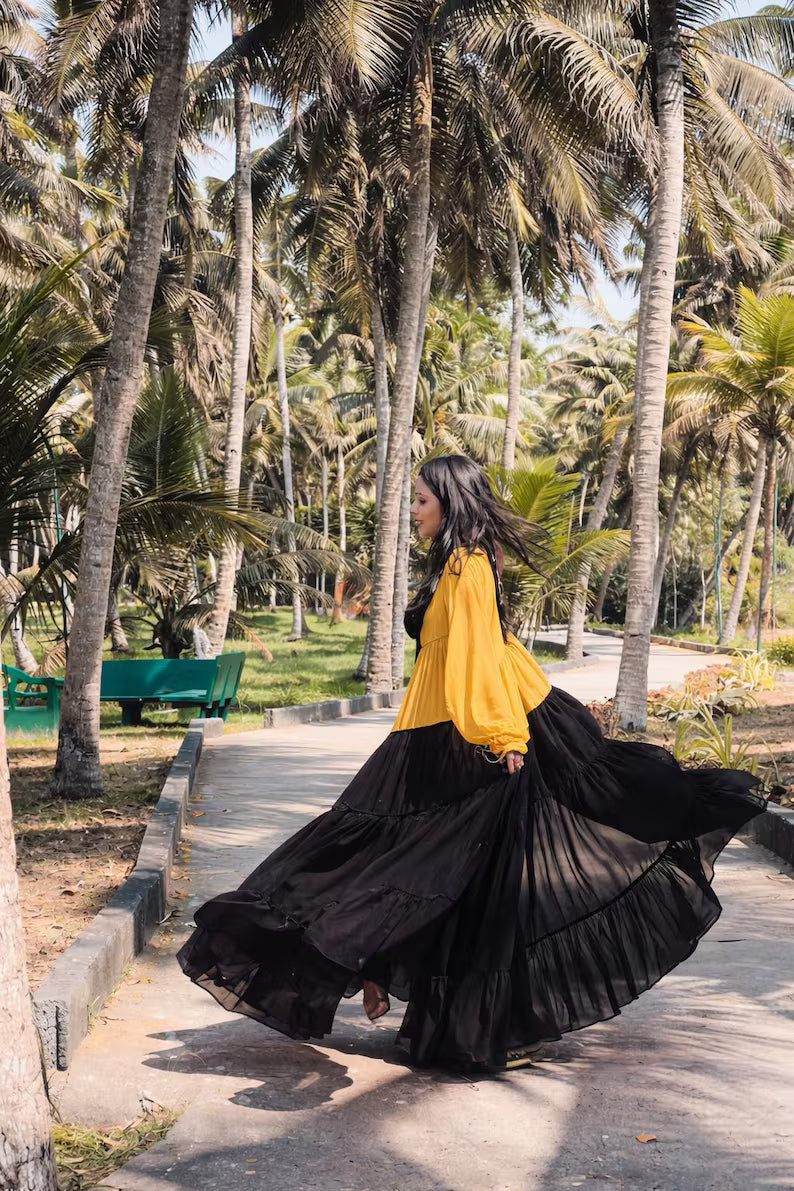 Flowy Flying Shrug Women, Long Georgette Kimono Robe, Festival Outfit, Summer Resort Wear