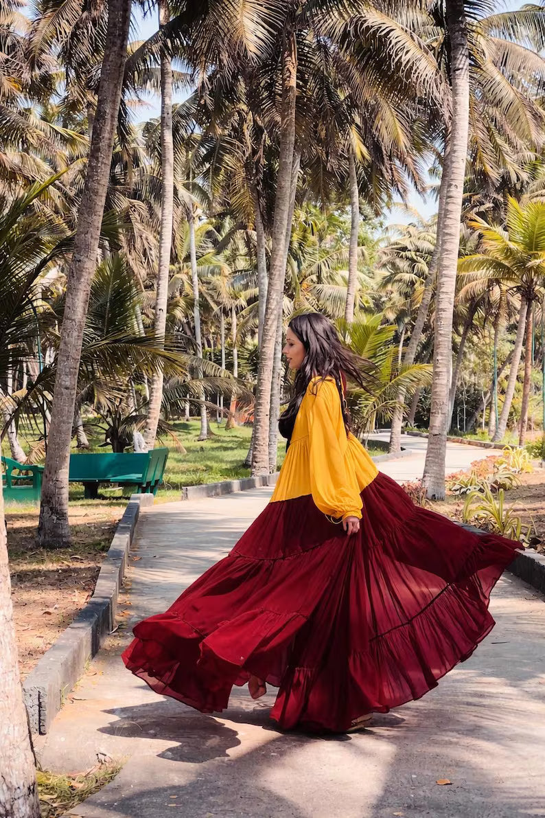 Flowy Flying Shrug Women, Long Georgette Kimono Robe, Festival Outfit, Summer Resort Wear