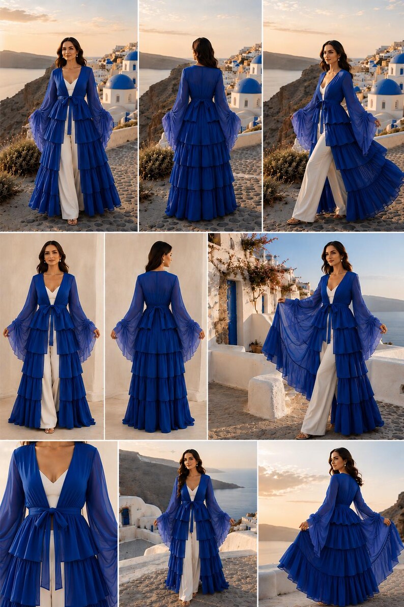 Detachable Flying Dress Cape, 5 Layer Shrug, Bridal, Maternity & Photoshoot Wear(V)