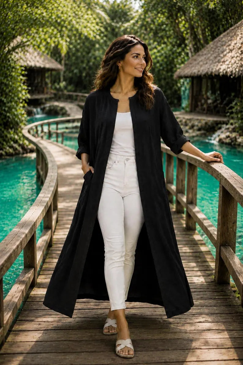 Elegant Lavender Shrug for Women, Long Kimono Cardigan, Summer Layering Piece, Casual Daily Wear Cover Up(V)