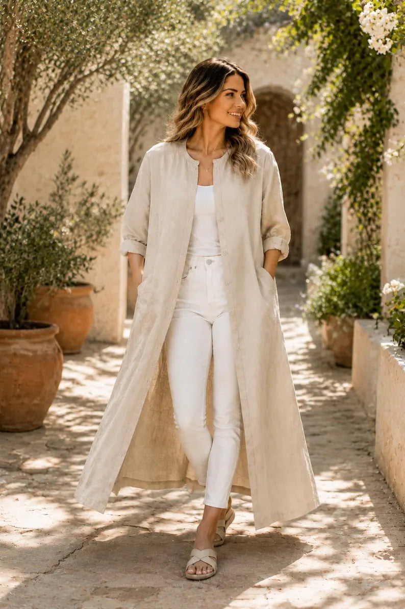 Elegant Lavender Shrug for Women, Long Kimono Cardigan, Summer Layering Piece, Casual Daily Wear Cover Up(V)