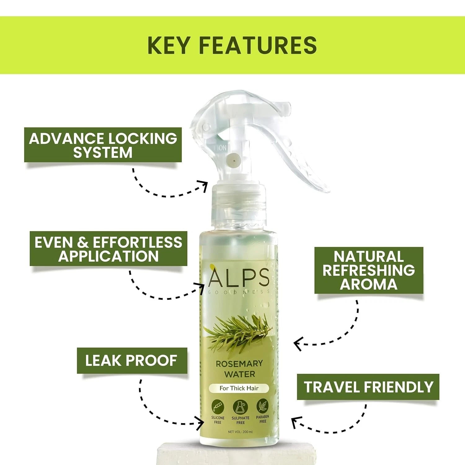 ALPS Organic Rosemary Water | Hair Spray For Growth | Hair Growth Expert 200 ml