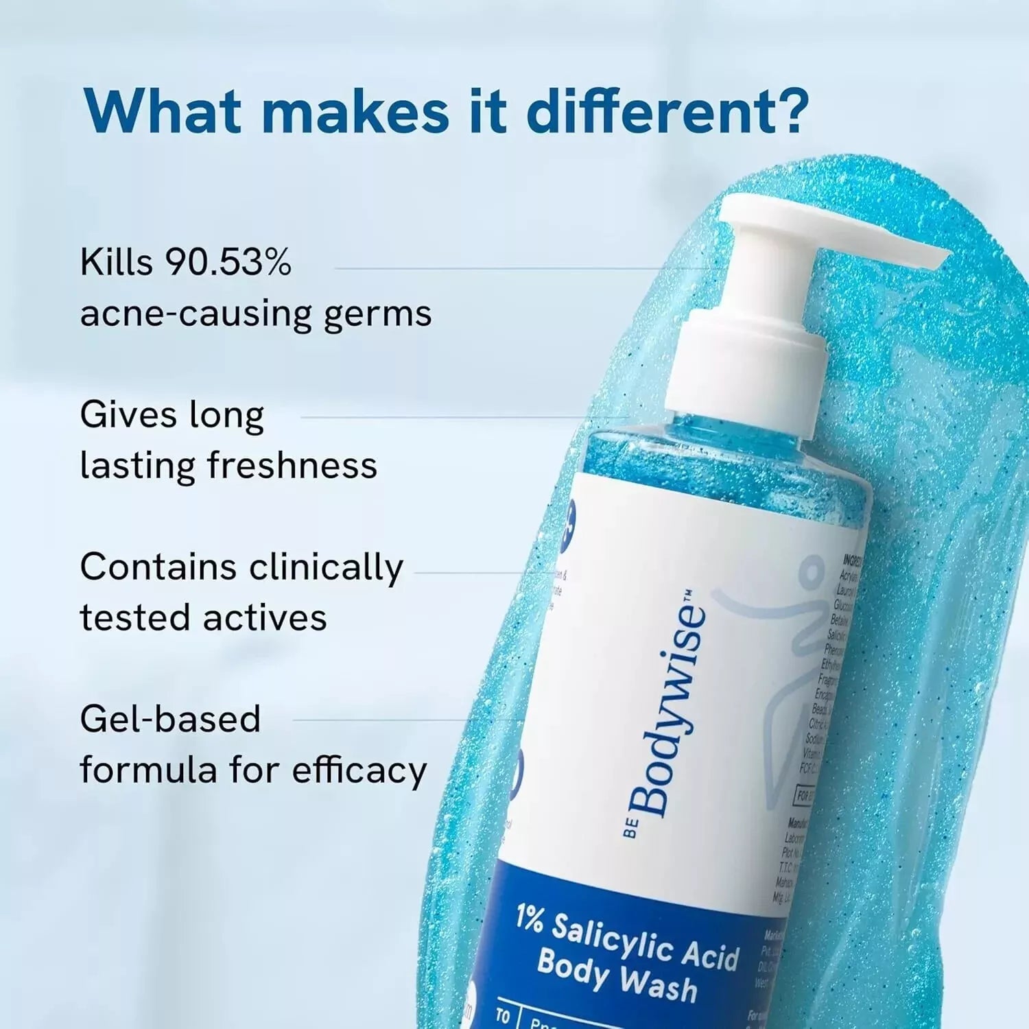 Be Bodywise 1% Salicylic Acid Exfoliating Body Wash Shower Gel 250ml