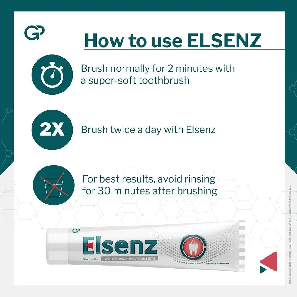 6x Elsenz Fluoride Toothpaste 70g Anti Cavity Enamel Repair Toothpaste Oral Care