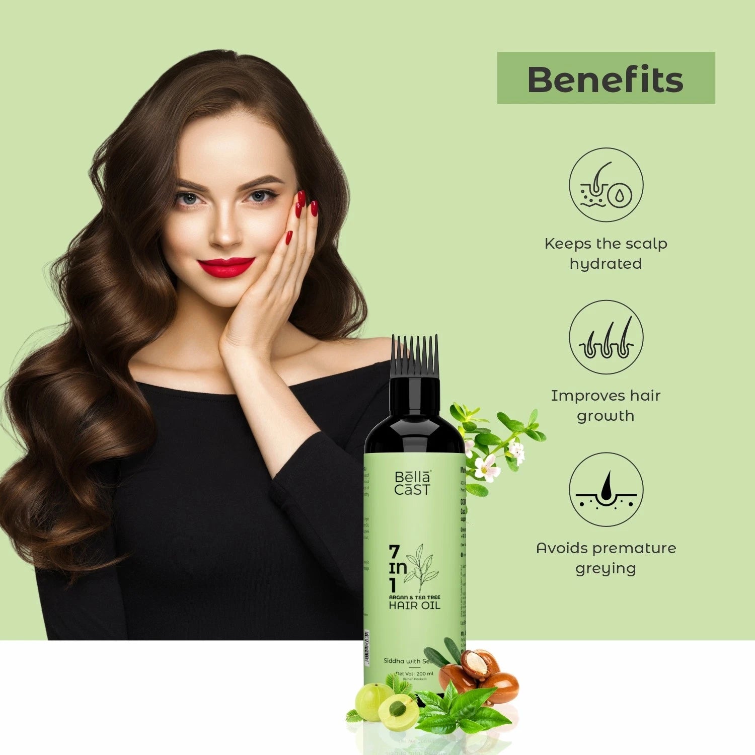 Bellacast 7-in-1 Hair Oil 200 ml | Nourishes, Strengthens & Hair Growth
