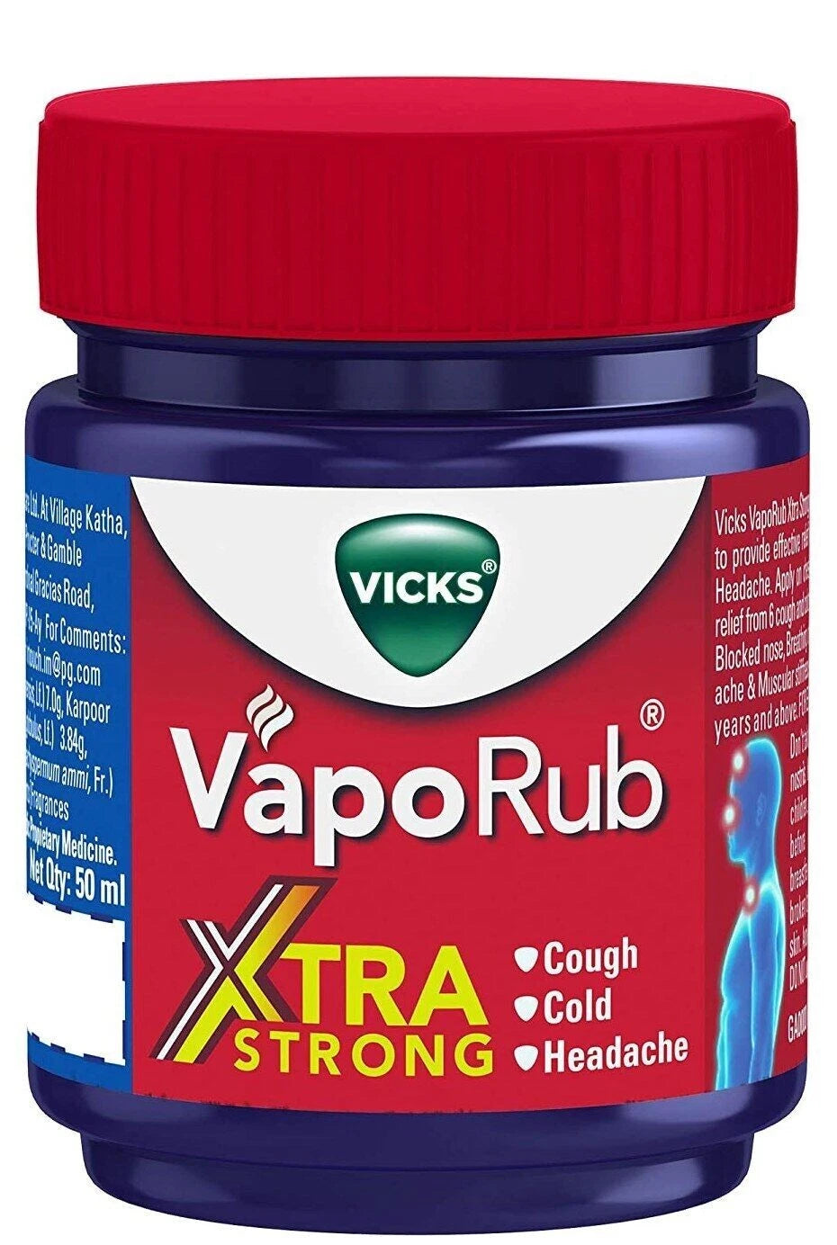 Vicks VapoRub Xtra Strong, 50 ml (pack of 3)
