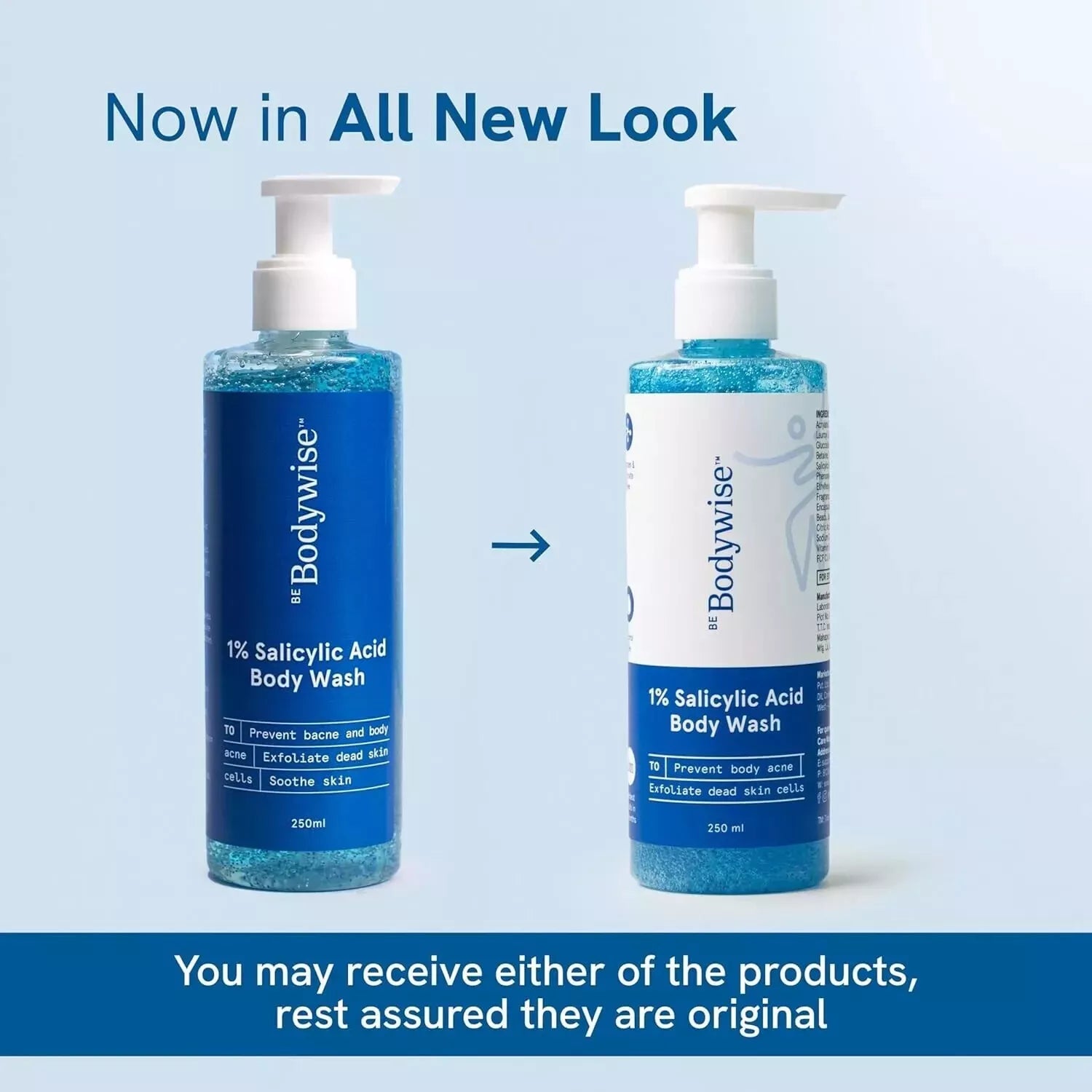 Be Bodywise 1% Salicylic Acid Exfoliating Body Wash Shower Gel 250ml