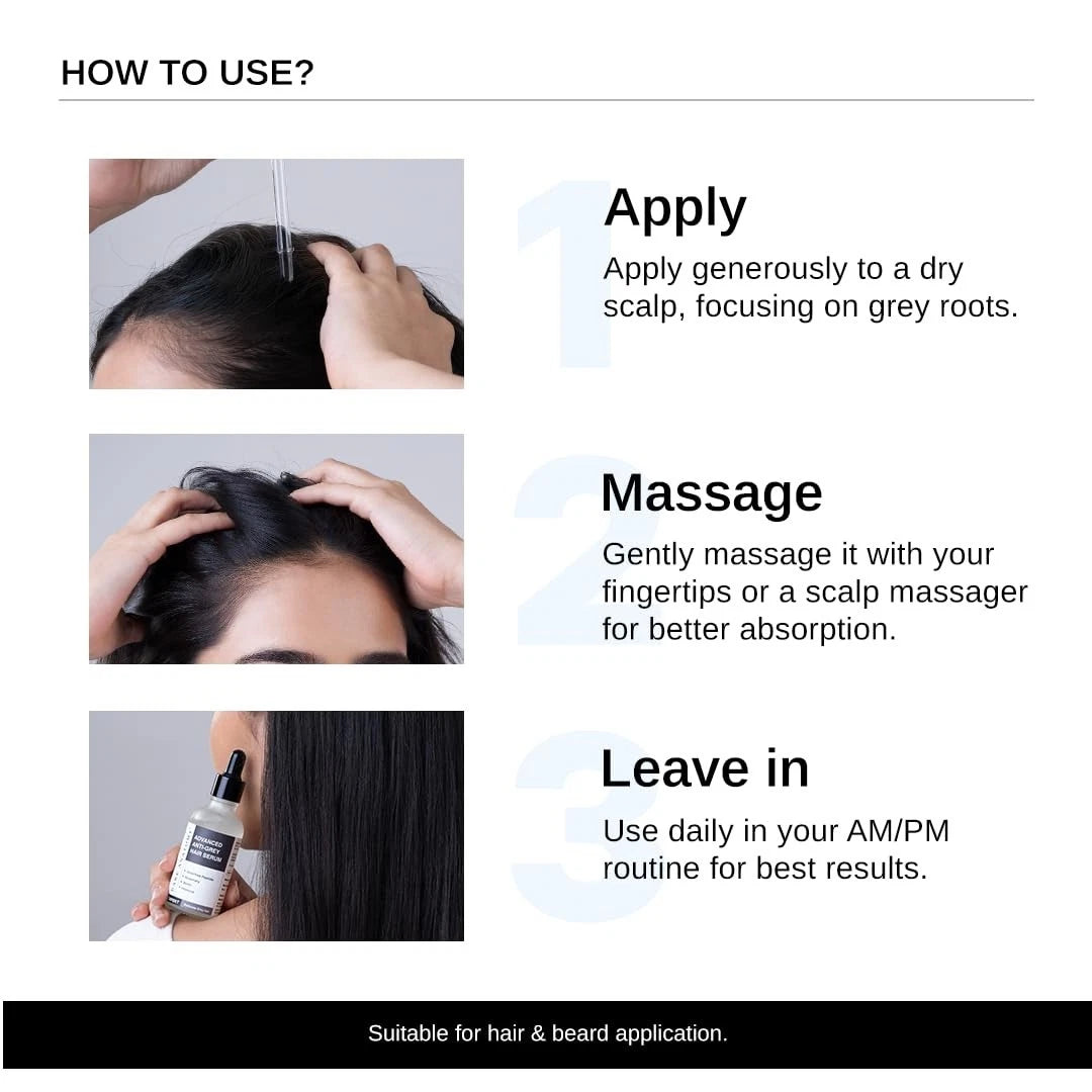 Bare Anatomy Advanced Anti-Grey Hair Serum 50ml | Supports Natural Hair Colour & Hair Health